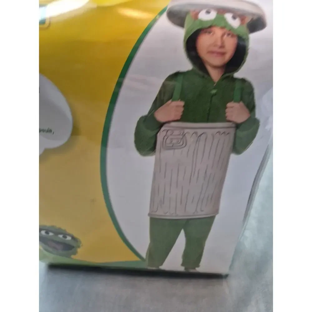 Spirit Halloween Oscar the Grouch Costume Halloween Cosplay Child XL 14-16 NEW - Picture 3 of 7